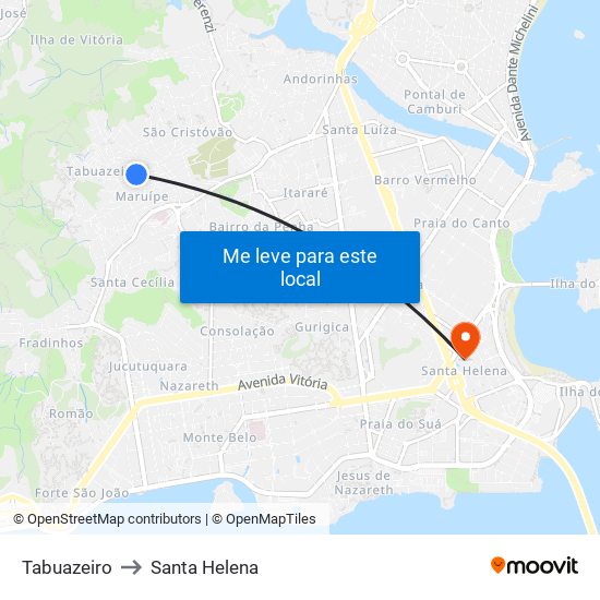 Tabuazeiro to Santa Helena map