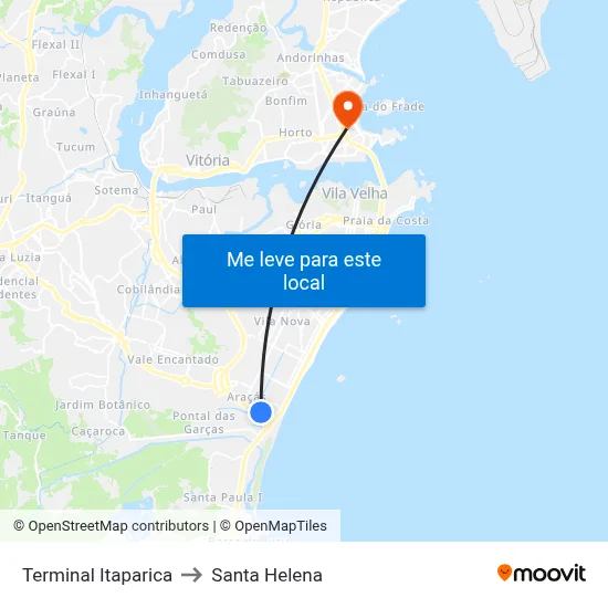 Terminal Itaparica to Santa Helena map