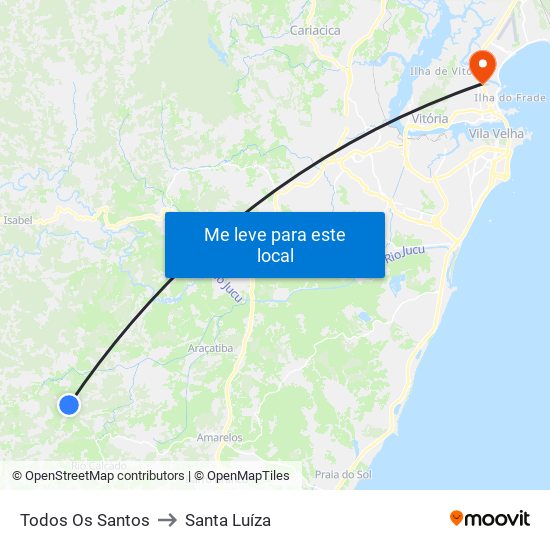 Todos Os Santos to Santa Luíza map