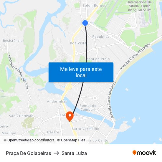 Praça De Goiabeiras to Santa Luíza map