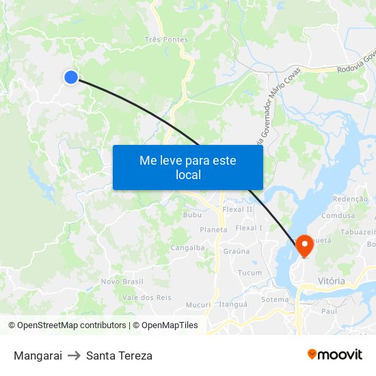 Mangarai to Santa Tereza map