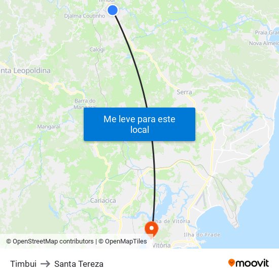 Timbui to Santa Tereza map
