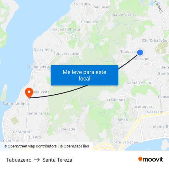 Tabuazeiro to Santa Tereza map