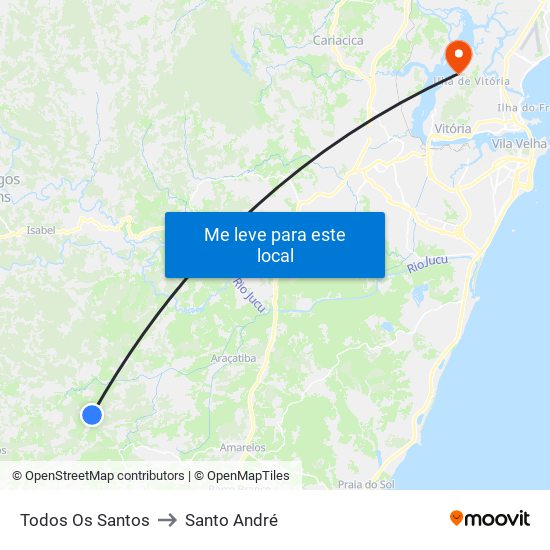Todos Os Santos to Santo André map
