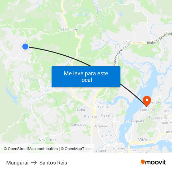 Mangarai to Santos Reis map