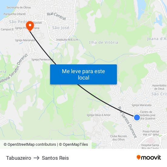 Tabuazeiro to Santos Reis map
