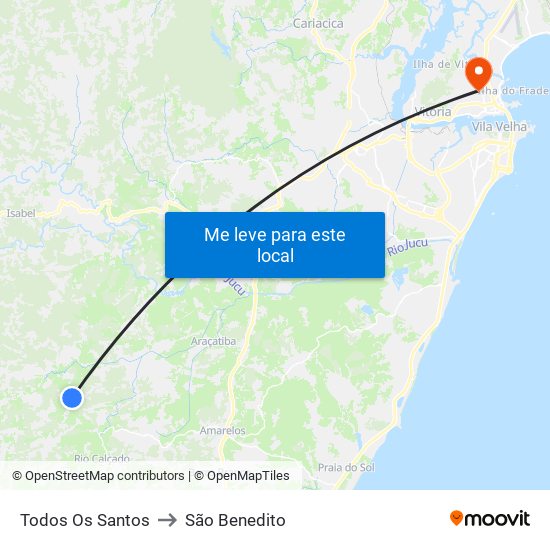 Todos Os Santos to São Benedito map