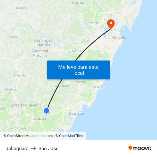 Jabaquara to São José map