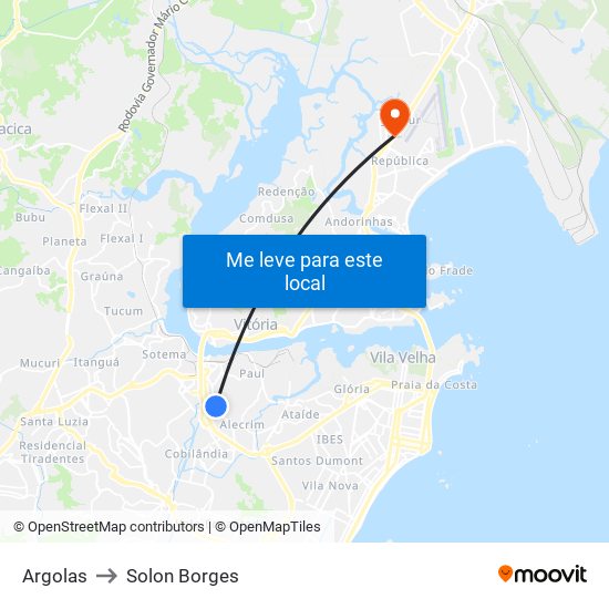 Argolas to Solon Borges map