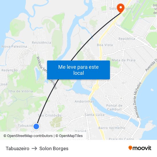 Tabuazeiro to Solon Borges map