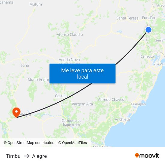 Timbui to Alegre map