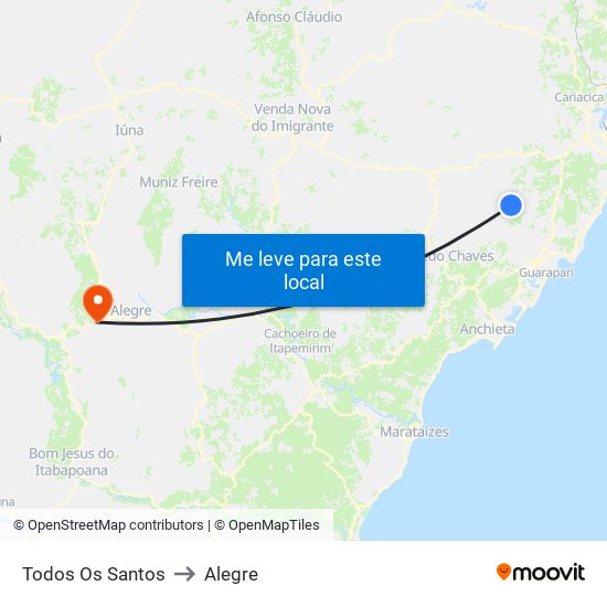 Todos Os Santos to Alegre map