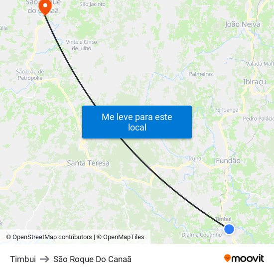 Timbui to São Roque Do Canaã map