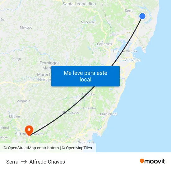 Serra to Alfredo Chaves map