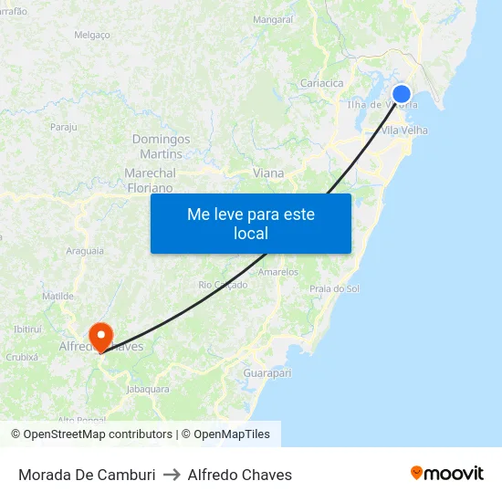 Morada De Camburi to Alfredo Chaves map