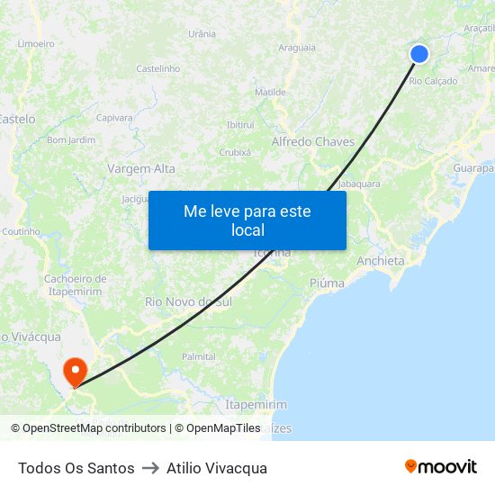 Todos Os Santos to Atilio Vivacqua map