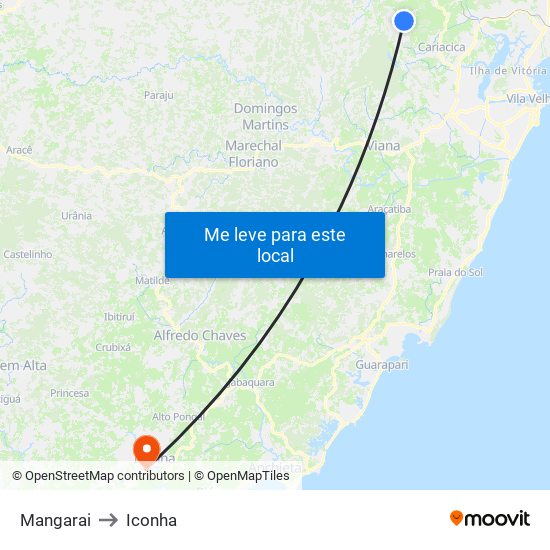 Mangarai to Iconha map