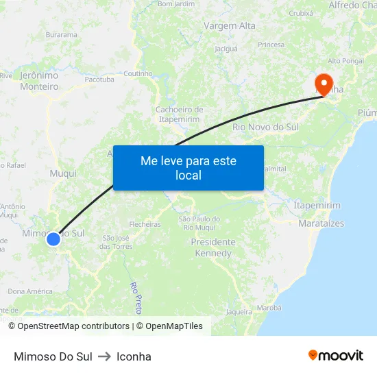 Mimoso Do Sul to Iconha map