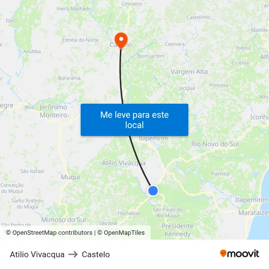 Atilio Vivacqua to Castelo map