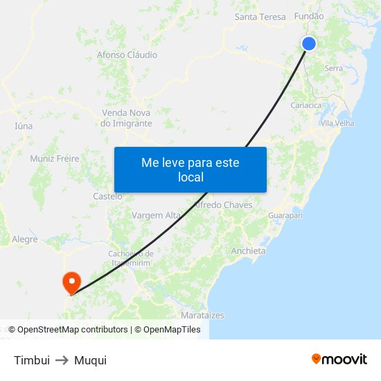 Timbui to Muqui map