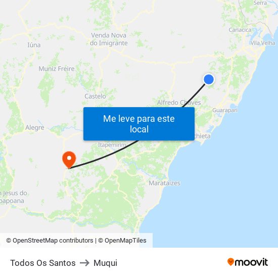 Todos Os Santos to Muqui map
