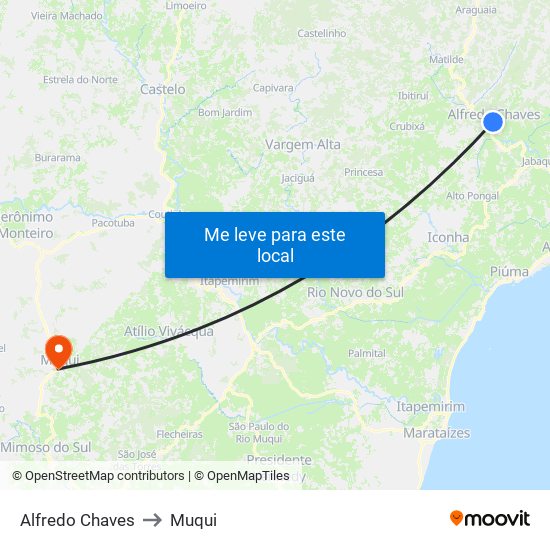 Alfredo Chaves to Muqui map