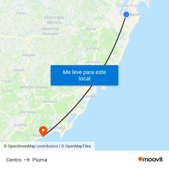 Centro to Piúma map