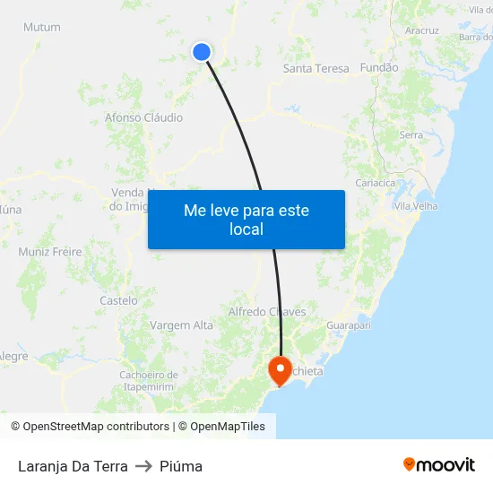 Laranja Da Terra to Piúma map