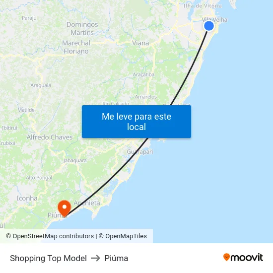 Shopping Top Model to Piúma map