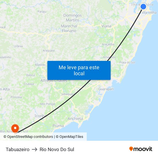 Tabuazeiro to Rio Novo Do Sul map