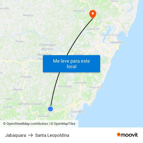 Jabaquara to Santa Leopoldina map
