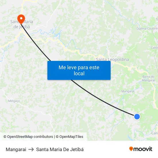Mangarai to Santa Maria De Jetibá map