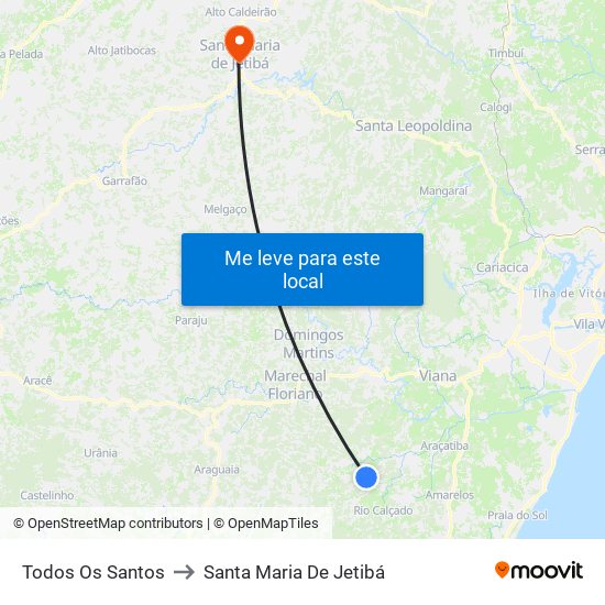 Todos Os Santos to Santa Maria De Jetibá map