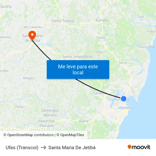 Ufes (Transcol) to Santa Maria De Jetibá map