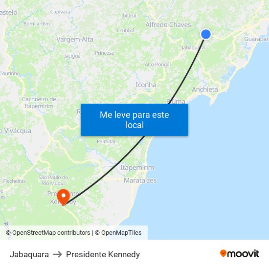 Jabaquara to Presidente Kennedy map