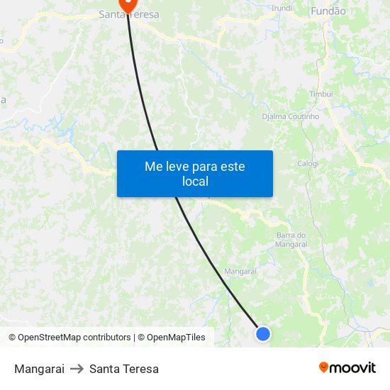 Mangarai to Santa Teresa map