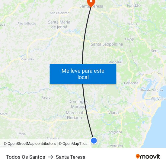 Todos Os Santos to Santa Teresa map