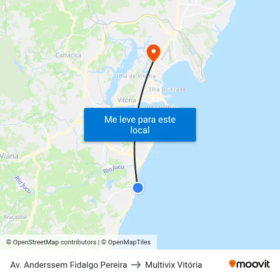 Av. Anderssem Fidalgo Pereira to Multivix Vitória map