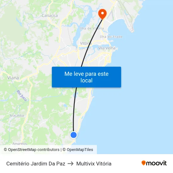Cemitério Jardim Da Paz to Multivix Vitória map