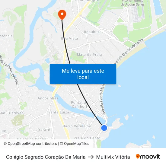 Colégio Sagrado Coração De Maria to Multivix Vitória map