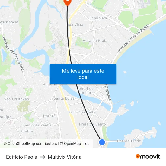 Edifício Paola to Multivix Vitória map