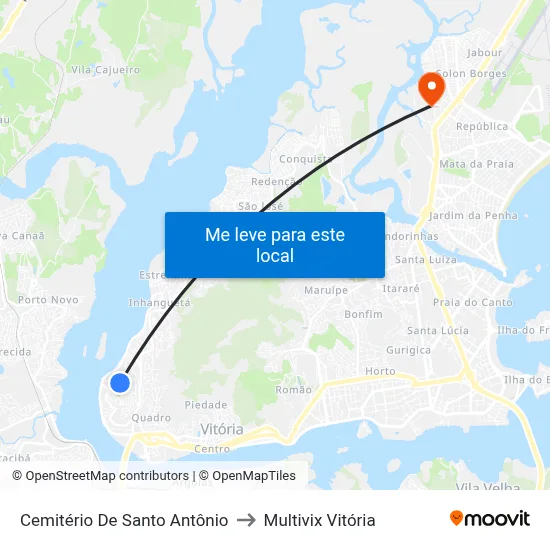 Cemitério De Santo Antônio to Multivix Vitória map