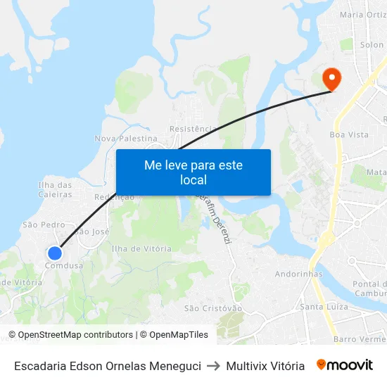 Escadaria Edson Ornelas Meneguci to Multivix Vitória map
