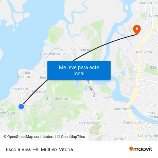 Escola Viva to Multivix Vitória map
