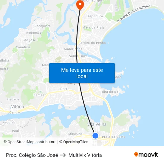 Prox. Colégio São José to Multivix Vitória map