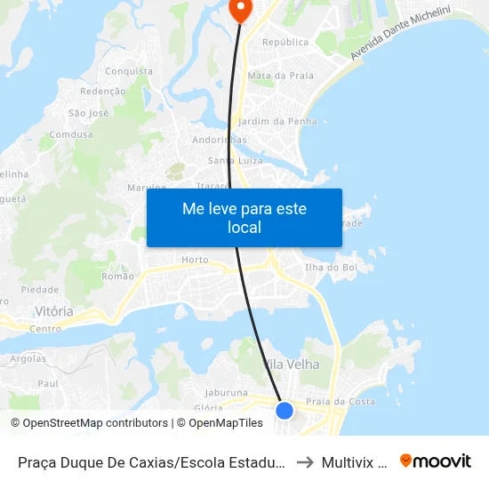 Praça Duque De Caxias/Escola Estadual Vasco Coutinho to Multivix Vitória map