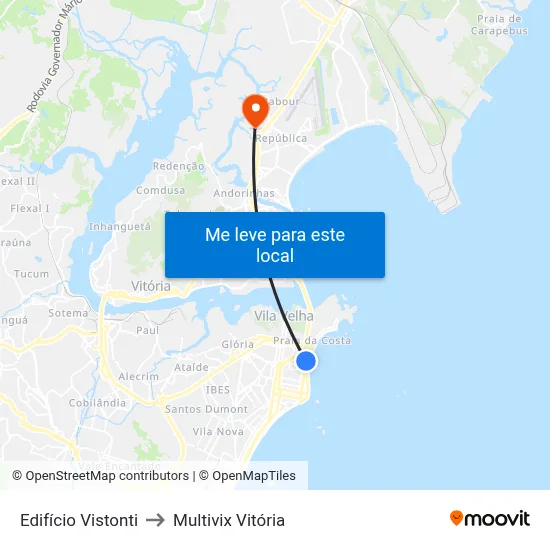 Edifício Vistonti to Multivix Vitória map