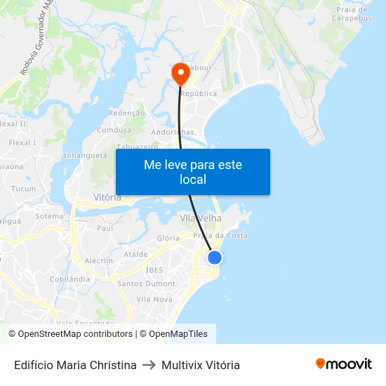 Edifício Maria Christina to Multivix Vitória map