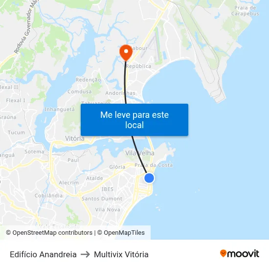 Edifício Anandreia to Multivix Vitória map