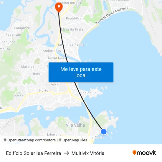 Edifício Solar Isa Ferreira to Multivix Vitória map